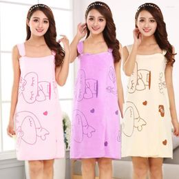 Towel Microfiber Magic Wearable Bath Towels Cartoon Love Print Suspender Skirt For Adult Girl Women Quick Dry