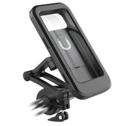 Waterproof Motorcycle Bicycle Phone Holder 360° Swivel Height Adjustable with Touch Screen Handlebar Phone Clip