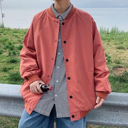 Men's Jackets 2022 Autumn Men Jacket Harajuku Oversized Coat Solid Color Fashion Men's Windbreaker Clothing Bomber