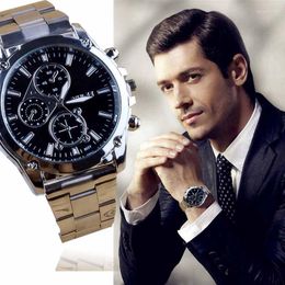 Wristwatches Luxury Men's Quartz Watches Stainless Steel Male Auto Date Clock With Luminous Hands Reloj Hombre