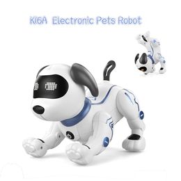 ElectricRC Animals LE NENG TOYS K16A Electronic Animal Pets Robot Dog RC Stunt Dog Voice Command Programmable Music Song Toy for Kids Toys Gift 220913