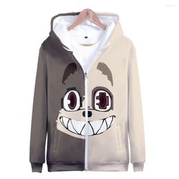 Men's Hoodies Winter Mens Jackets And Coats Anime Gleipnir Shuichi Kagaya 3D Hoodie Fleece Zipper Hooded Sweatshirt Outwear Cosplay Costume