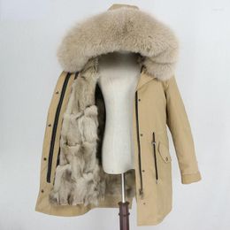 Women's Fur 2022 Waterproof Coat Real Long Parka Winter Jacket Women Natural Detachable Thick Warm Outerwear Streetwear