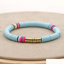 Beaded Strands Handmade Jewelry Wholesale Beach Bohemia Sweet 6Mm Color Soft Y Bracelet Women Elastic Rope Drop Delivery 2021 Sport1 Dhgui