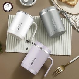 Mugs Insulation Water Cup Stainless Steel Straw Large Capacity Breakfast Couple Mug Milk Tea Coffee