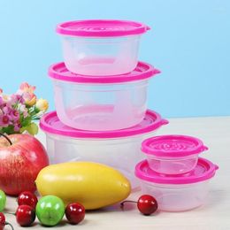 Dinnerware Sets 5 Pieces Plastic Lunch Box Portable Bowl Container Lunchbox Eco-Friendly Storage Boxes Kitchen Seal