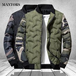 Men's Down Parkas Mens Winter Jackets and Coats Outerwear Clothing Camouflage Bomber Jacket Windbreaker Thick Warm Male Military 220913