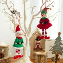 Christmas Decorations Year Elf Doll Kids Gift Xmas Tree Plush Angel Pendant 2023 Navidad Home 220912