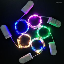 Strings LED Holiday String Lights Battery Operated Waterproof IP67 Light 2M Meter Wires Family Decoration Colorful Strip GiC