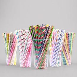 Multi Colours Paper Drinking Straws Birthday Wedding Party Event Hawaiian Holidays Luau Sticks