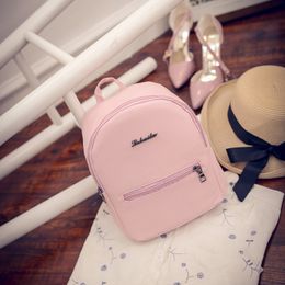 College Wind Mini Shoulder Bag PU leather Fashion girl candy Colour small backpack Women bag