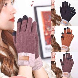 Ski 1pc Men Women Winter Touch Screen Windproof Skiing Gloves Warm Thick Knit Thermal Mittens Outdoor Sports Equipment 0909