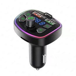 C20 Car Cigarette lighter FM Transmitter Audio Player Bluetooth With Colorful lights MP3 Player Dual USB 5V 3.1A Fast Charger