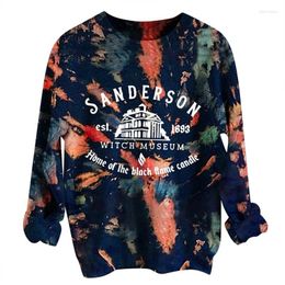 Women's Sweaters Women's Women Round Neck Casual Sweatshirts Fashion Tie-dye Letter Print Hoodie Sweatshirt 2022 Spring Autumn Long