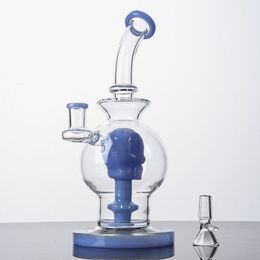 Ball Style Hookahs 14mm Female Joint Bong Skull Showerhead Perc Dab Oil Rigs Heady Water Pipes 10 Inch Tall 4mm Thick Glass Bongs With Bowl WP2281