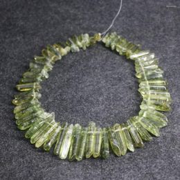 Pendant Necklaces Green Crystal Necklace Natural Gem Stone Quartz Hexagonal Point Pendulum Column Reiki Healing Chakra Jewellery