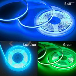 Strips 5M COB LED Strip Light 2640LED Flexible Tape DC 12V Ribbon Diode 3000K 4000K 6000K Red Blue Green Yellow Home Decor Lamp