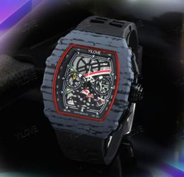 Men Luxury Sports Designer Watch Brand Quality Skeleton Dial 43mm Quartz Clock Men's Fashion Silicone Strap Multicolor Military Analogue Movement Montel Wristwatch