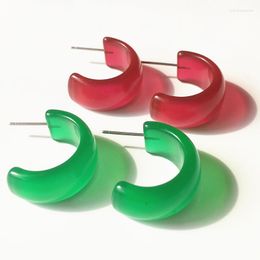 Hoop Earrings UJBOX Red Blue Acrylic Resin For Women Small Wedding Party Jewellery Wholesale Bulk Gifts