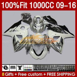 Injection Fairings For SUZUKI K9 white silvery GSXR 1000 CC GSXR1000 09 10 11 12 13 14 15 16 151No.80 K 9 1000CC GSXR-1000 2009 2010 2011 2012 2013 2014 2015 2016 OEM Fairing