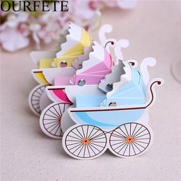 Gift Wrap 50pcs Candy Box Stroller Baby Shower Baby Birth Favors Boxes Baby Supplies Baptism Christening Gift Box Wedding Favor 220913