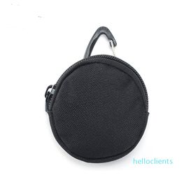 2022 new fashion 5pcs Coin Purses Men Oxford Plain Army Green Circle Shaped Earphone Storage Bag top quality