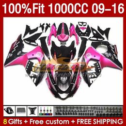 Injection Fairings For SUZUKI GSXR 1000 CC K9 GSXR1000 2009 2010 2011 2012 2013 2014 2015 2016 151No.106 K 9 1000CC GSXR-1000 09 10 11 12 13 14 15 16 OEM Fairing glossy rose