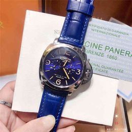 Paneraii Top Es Watch Panerai Original Man Paneria with Chronograph Brand Sport Waterproof Clock Business Luxury Men's