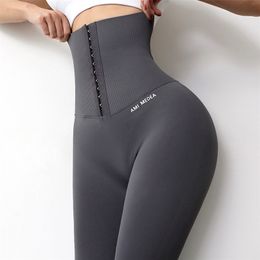 Womens Leggings Sports Seamless Leggins Postpartum High Waist Shapewear Corset Women Push Up Running Workout Gym Fitness Yoga Pants 220914