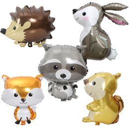 Party Decoration 1pc Cartoon Animal Foil Balloons Hedgehog Squirrel Ballons Jungle Birthday Kids Globos Baby Shower Supplies