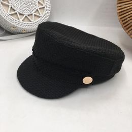 Berets Fashion Small Sweet Mother-daughter Hat Flat Knitting Cotton Sboy Cap Short Eaves In The Streets Sailor