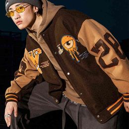 Мужские, мужские и женские университетские куртки с вышивкой букв, японские тонкие негабаритные весенне-осенние бейсбольные куртки, пальто в стиле хип-хоп, колледж Харуку, T220914