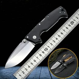 1Pcs H0915 AD-10 Survival Folding Knife S35VN White / Black Stone Wash Drop Point Blade Nylon Plus Glass Fibre Handle Tactical Knives with Retail Box