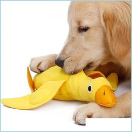 Dog Toys Chews Training Snuffle Dog Toys Iq Treat Food Dispensing Duck Pet Toy Interactive Squeaking Bite Resistant Drop Delivery 20 Dhsjw