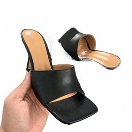 New Summer Women Sandals Square Toe Ladies Heel Mules Sexy Thin High Heels Sandals Slippers Female Fashion Woman Shoes