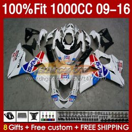 OEM Fairings For SUZUKI white glossy GSXR1000 GSXR 1000 CC 2009 2010 2011 2012 2013 14 15 16 151No.125 1000CC K9 GSXR-1000 09 10 11 12 13 2014 2015 2016 Injection Fairing