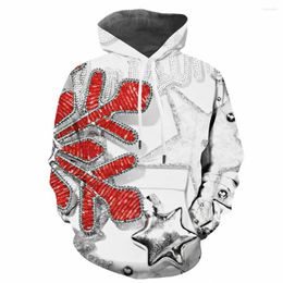 Men's Hoodies 3d Christmas Sweatshirts Men Year Printed Party Hoody Anime Snowflake Hooded Casual Unisex Funny Pullover Fashion