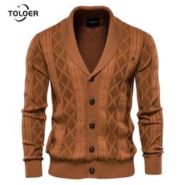 Mens Sweaters Cardigan Sweater Mens Vneck Long Sleeve Cotton Knitted Sweater Thickened Sweater Fashion Cardigan Coat Singlebreasted 220914