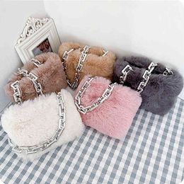 Shoulder Bags handBags Plush Bag Soft Fur Single Shoulder Bag Mini Mobile Phone purse 220909