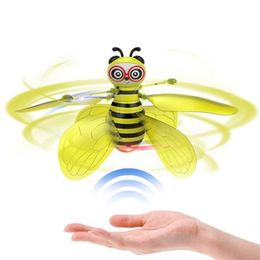 ElectricRC Animals Mini Drone Rc Bee Induction Aircraft Infrared Sensing Hand Sensor Portable Helicopter Flying Kids Birthday Christmas Gift 220914