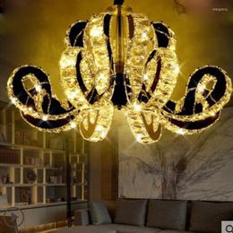 Pendant Lamps Creative Led Restaurant Lamp Chandelier Modern Minimalist El Atmosphere Living Room Villa Project Large Candle Crystal