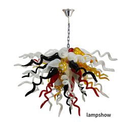 Tiffany Pendant Lamps Hand Made Blown Glass Chandeliers Light LED Bulbs Ceiling Lighting Multi Color Borosilicate Murano Style Glass Hanging Fixtures LR1479