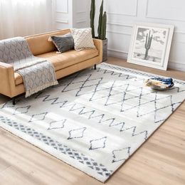 Carpets Morocco Style Beige White Handmade Geometric Pattern Living Room Rug Turkey Home Decoration Bedroom Carpet