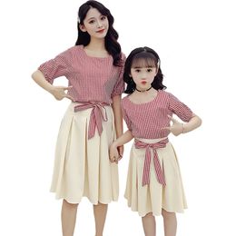 Family Matching Outfits "Family Clothes Mother Daughter Outfits Summer Tshirt Mesh Dress Couple Matching Pajamas Set Mommy and Me Clothes " 220914