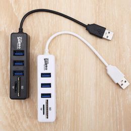 For Desktop Laptop Computer Phone USB Hub 2.0 Type C Multi Splitter High Speed 3 Ports All In One OTG TF Card Reader