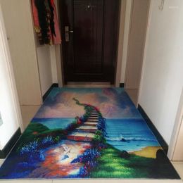 Carpets 3D Carpet Living Room Bedroom Hall Entrance Hallway Aisle Mat Bathroom Kitchen Non-slip Door Medeiterranean Style