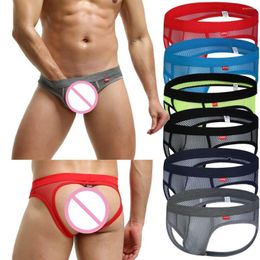 Underpants 3/6PCS Mens Briefs Mesh See Through Underwear Sexy Bikini Male Gay Sissy Panties Backless Exotic Jockstraps