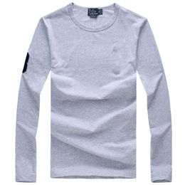 Wholesale package mail 2187 pieces of new polos shirts in autumn and winter Europe and America men's long sleeved casual cotton large fashion sweater sweaters s-2XL
