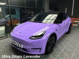 Premium Ultra Gloss Lavender Vinyl Wrap Sticker Whole Shiny Car Wrapping Covering Film With Air Release Initial Low Tack Glue Self Adhesive Foil 1.52x20m 5X65ft