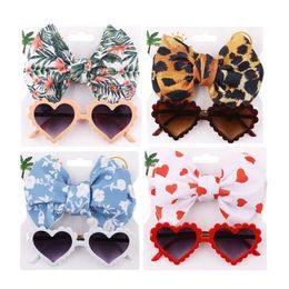 Hair Accessories 2PCSPack Baby Headband Heart Sunglasses Kids Headwear Baby Girl Hair Accessories Beach Pography Props Toddler Head Bands 220914